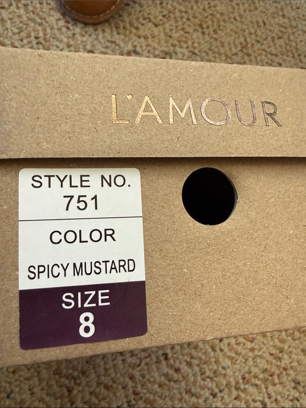 L'Amour Kids Tan Leather T-Strap Mary Janes - Picture 2 of 6